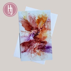 Carte de voeux d'inspiration flamenco. Art abstrait à l'encre d'alcool pour les mariages, les anniversaires, les notes d'amour et la Saint-Valentin