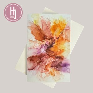 Carte de voeux d'inspiration flamenco. Art abstrait à l'encre d'alcool pour les mariages, les anniversaires, les notes d'amour et la Saint-Valentin