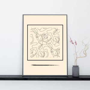 Abstract Line Art Print: Modern Minimalist Home Decor (PDF Download A1-A5 Sizes)