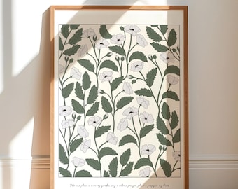 Op middernacht geïnspireerde bloemenposter: Taylor Eras Art, trendy wanddecoratie (digitale print)