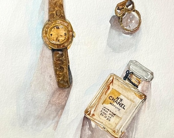 Les héritages - cadeau peinture aquarelle fait main personnalisé