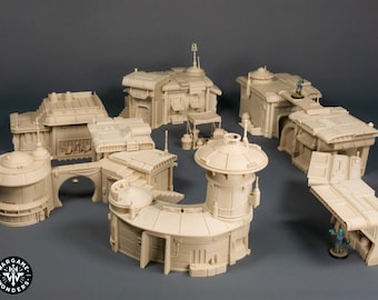Outer Rim Village Set - Perfektes Sci-Fi Geländestück für Tabletop-Spiele wie Star Wars Legion
