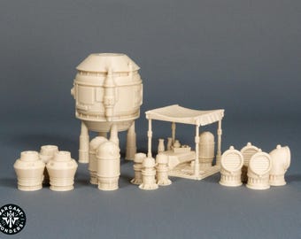 Outer Rim Village Scatter Set 1 - Ideal Sci-Fi Scatter for Tabletop Games like Star Wars Legion