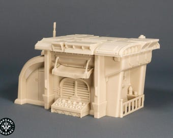 Outer Rim Vegetable Dealer - Ideal Sci-Fi Terrain for Tabletop Games like Star Wars Legion