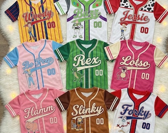 Camiseta de béisbol personalizada de Toy Story de Disney, camiseta de Woody y Buzz Lightyear, camisetas de cumpleaños de Toy Story, camiseta familiar para viaje a Disneyland, camiseta Y2K