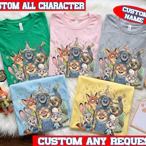 Custom Name Zootopia Comfort Colors Shirt, Zootopia Movie Tee Sweatshirt, Judy Hopps Nick Wilde Shirt, Birthday Gift image 1