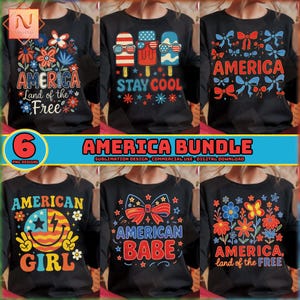 6 ontwerpen America Patriot PNG-bundel, 4 juli Png-bundel, Memorial Day, Independence Day, Free-in America, commercieel gebruik, digitaal bestand