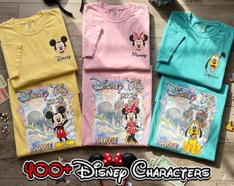 Custom Disneyland Mickey And Friends Shirts, Custom Name Disney Family 2026 Shirts, Retro Disneyland Trip Tee, Disney Family Vacation Shirts