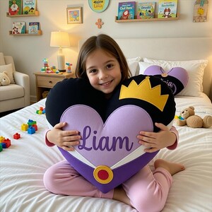 Custom Name Disney Villains Pillow, Maleficent Ursula Cruella Kids Gift, Evil Queen Cushion, Personalized Villain Room Decor Birthday Gift image 9