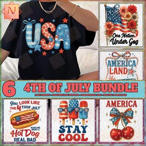4th Of July PNG Bundle, America Land The Free Png, Independence Day, Free-in America, Patriotic Shirt Designs, Commercial Use, Digital File