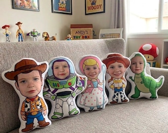 Custom Toy Story Pillow, Personalized Woody Buzz Lightyear Custom Name Pillow, Disney Toy Story Birthday Gift for Kids, Boys Room Decor