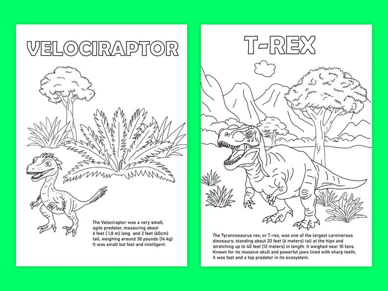 Dinosaur Coloring Pages Realistic and Simple. Brontosaurus, Trex
