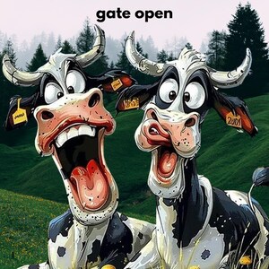 Funny Cow metal sign aluminium wall hanging plaque 8" x 6" perfect for the kitchen fridge bathroom, craft room shed garage or workshop