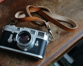 Handmade Leather Camera Strap for Fuji X-Series, Nikon, Sony Alpha, Leica M