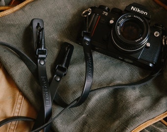 Handmade Leather Camera Strap: Camera strap for Digital and Film Cameras - Horween Chromexcel | Hand stitched