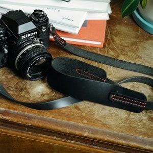 LEGACY NERO Leather Camera Strap: Camera strap for Digital and Film Cameras Horween Chromexcel Hand stitched image 1