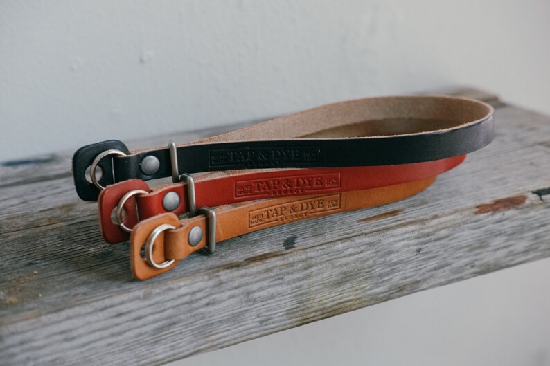 Handmade Leather Camera Strap Antique Tan Crimson Black x Natural image 3