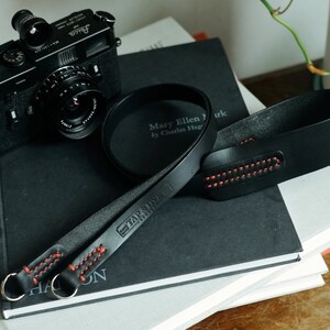 LEGACY NERO Leather Camera Strap: Camera strap for Digital and Film Cameras Horween Chromexcel Hand stitched image 5