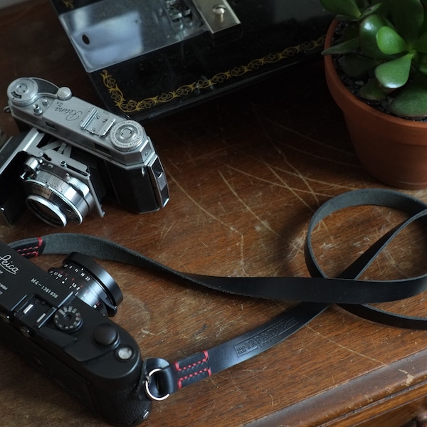 Handmade Leather Camera Strap: Camera strap for Digital and Film Cameras - Horween Chromexcel | Hand stitched