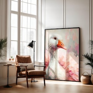Eclectic Goose Art Print: Pastel Nursery Wall Decor (Digital Download)