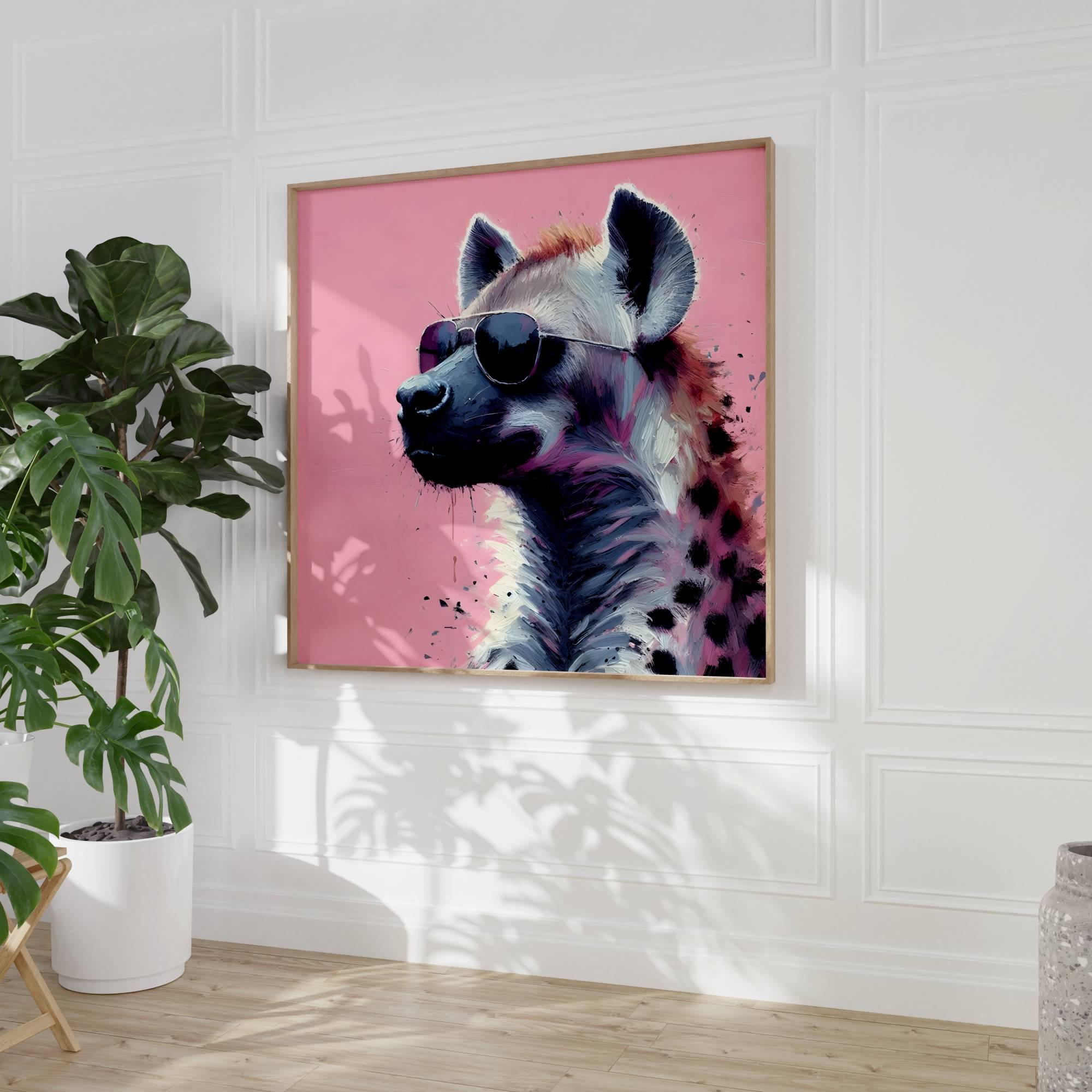 Whimsical Hyena Art Print: Eclectic Animal Wall Decor (digital