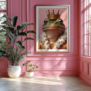 Frog Prince Art Print: Eclectic Animal Wall Decor (Digital Download)