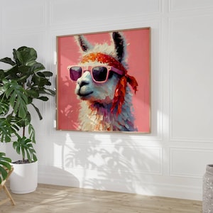 Llama Print, Animal Art, Printable Wall Art, Llama Art, Digital Download, Wall Art, Eclectic Animal Prints, Nursery Art, Whimsical Art