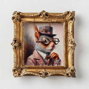 Steampunk Squirrel Print: Eclectic Animal Wall Art (Digital Download