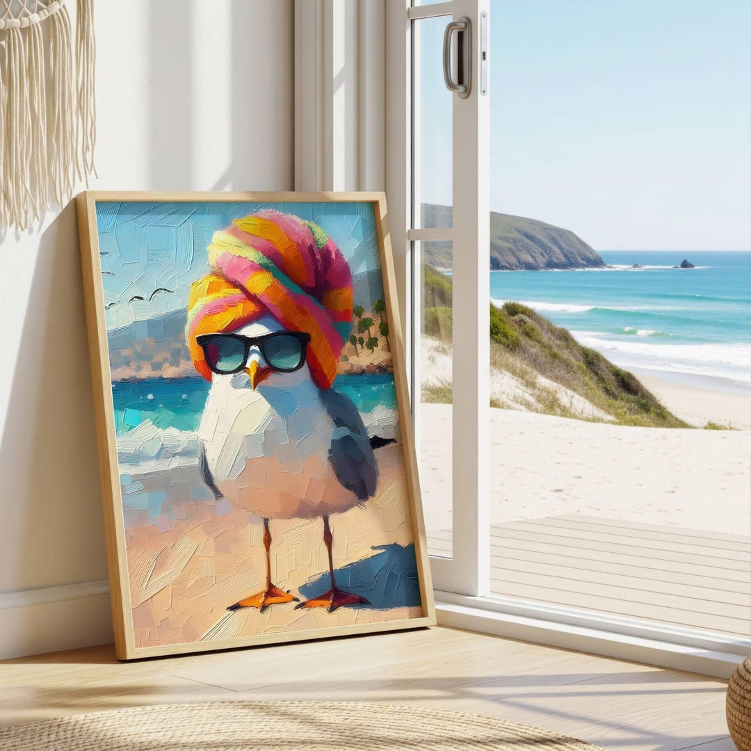Seagull Beach House Print: Coastal Summer Wall Art (digital Download - Etsy