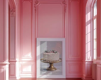Cake Art Print: Eclectic Kitchen Wall Decor (Digital Download)