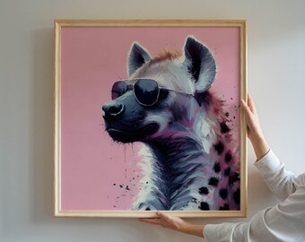 Whimsical Hyena Art Print: Eclectic Animal Wall Decor (Digital Download)