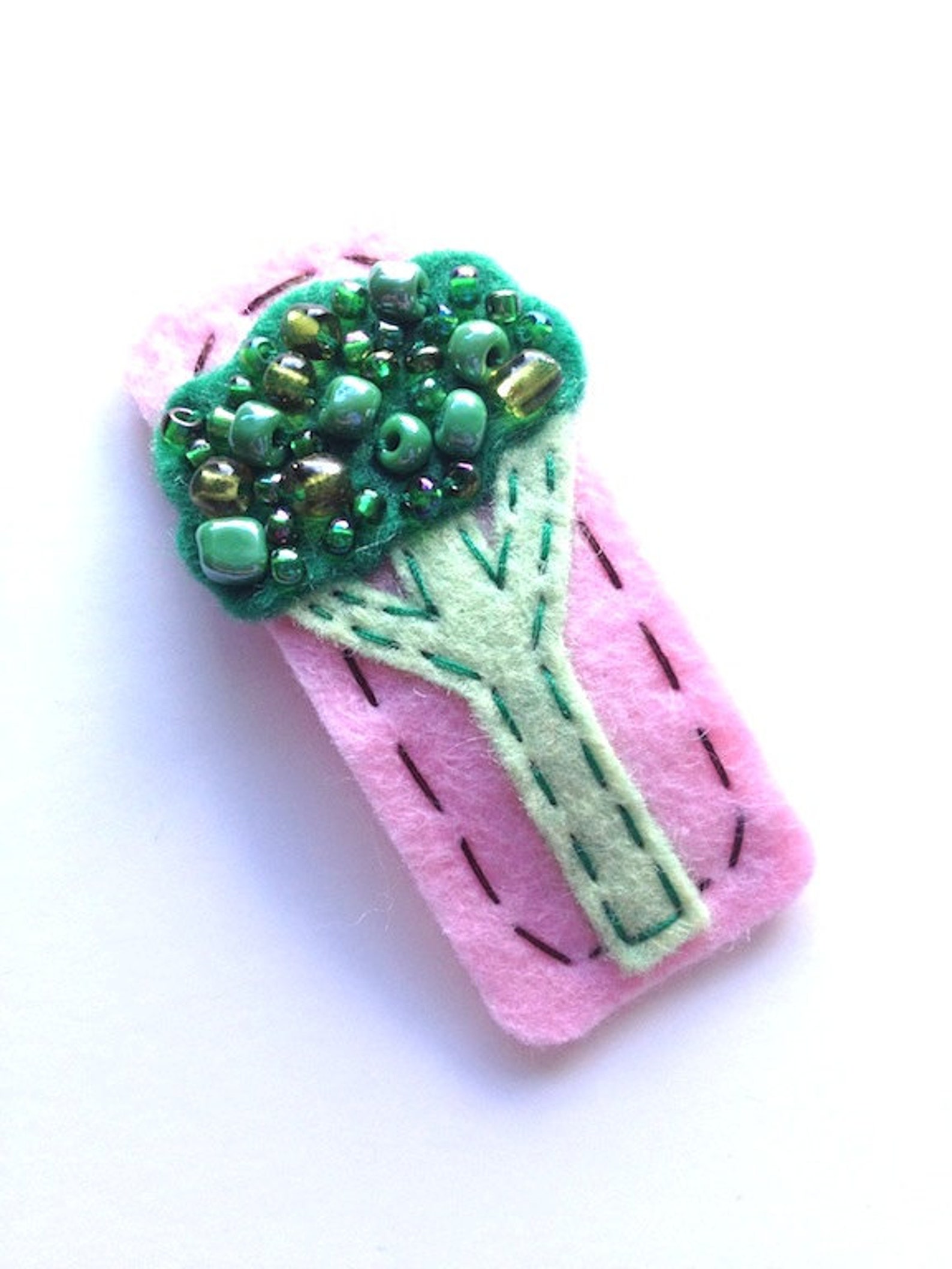 Broccoli Hair Clip Wool Felt Free U.S. Shipping Etsy Singapore