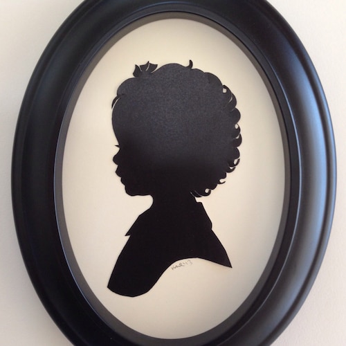 Custom 5x7 Black Oval Silhouette Frame Free Shipping Etsy