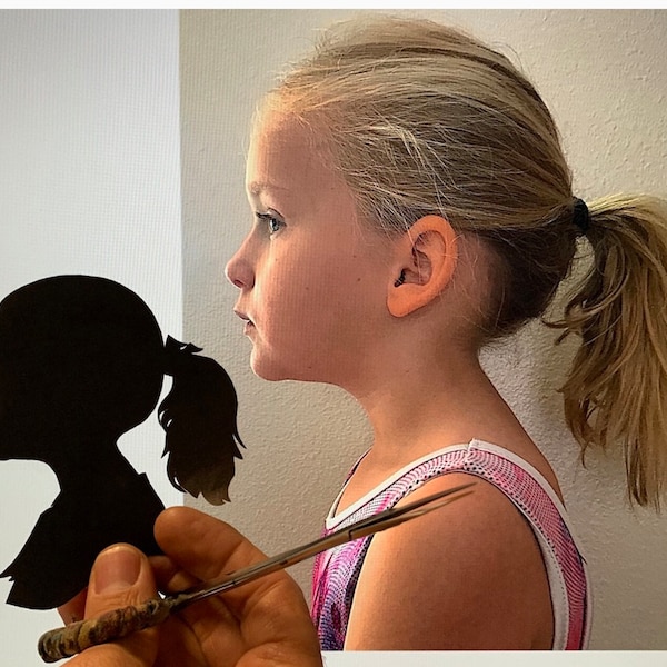 Hand Cut Original Silhouette by Master Silhouette Artist Karl Johnson- Not computer generated.