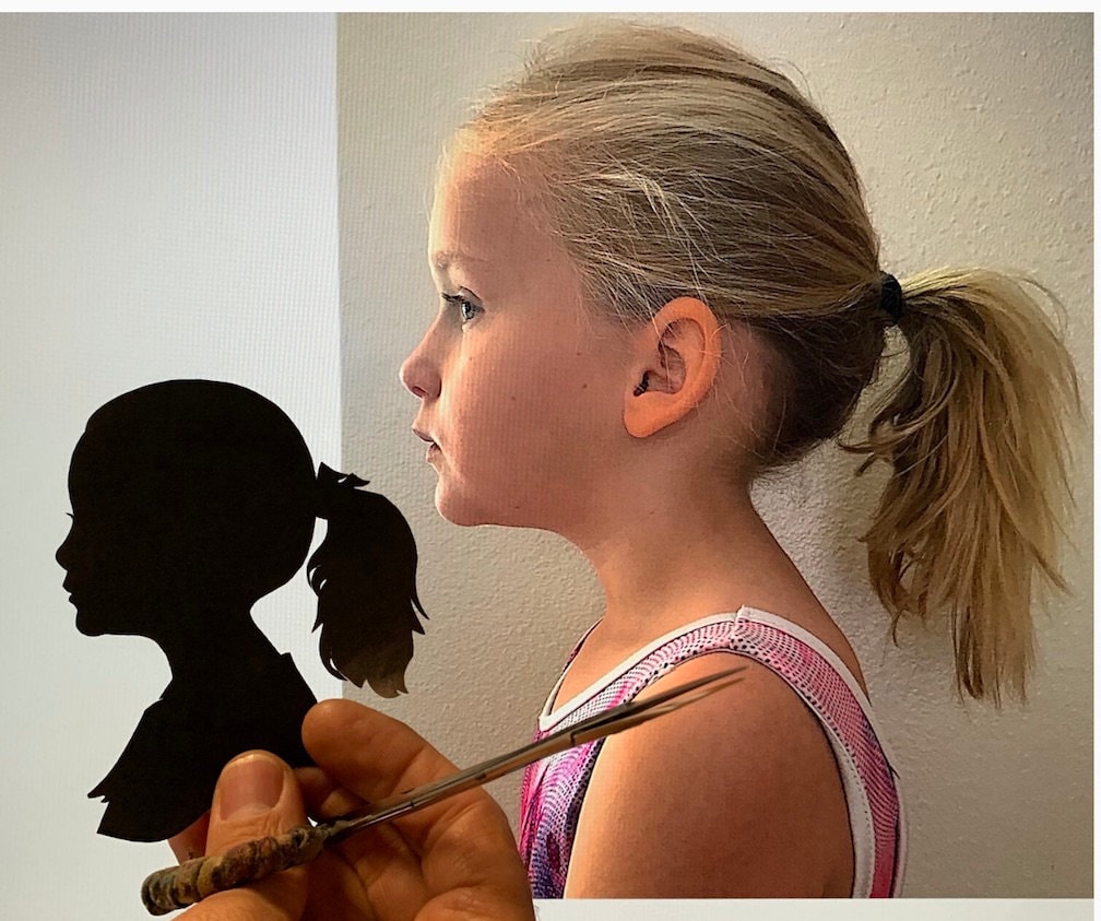 Hand Cut Original Silhouette by Master Silhouette Artist Karl Johnson- Not computer generated