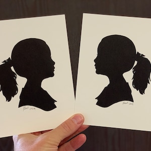 Handgeschnittenes Original + Duplikat der Silhouette vom Meister Silhouettenkünstler Karl Johnson- Nicht computergeneriert
