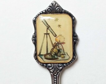 1984 Hummel Spoon Boy Looking At Stars Through Telescope, ARS Limited Edition Silver Plated Versilbert W Germany Vintage Collectable Spoon