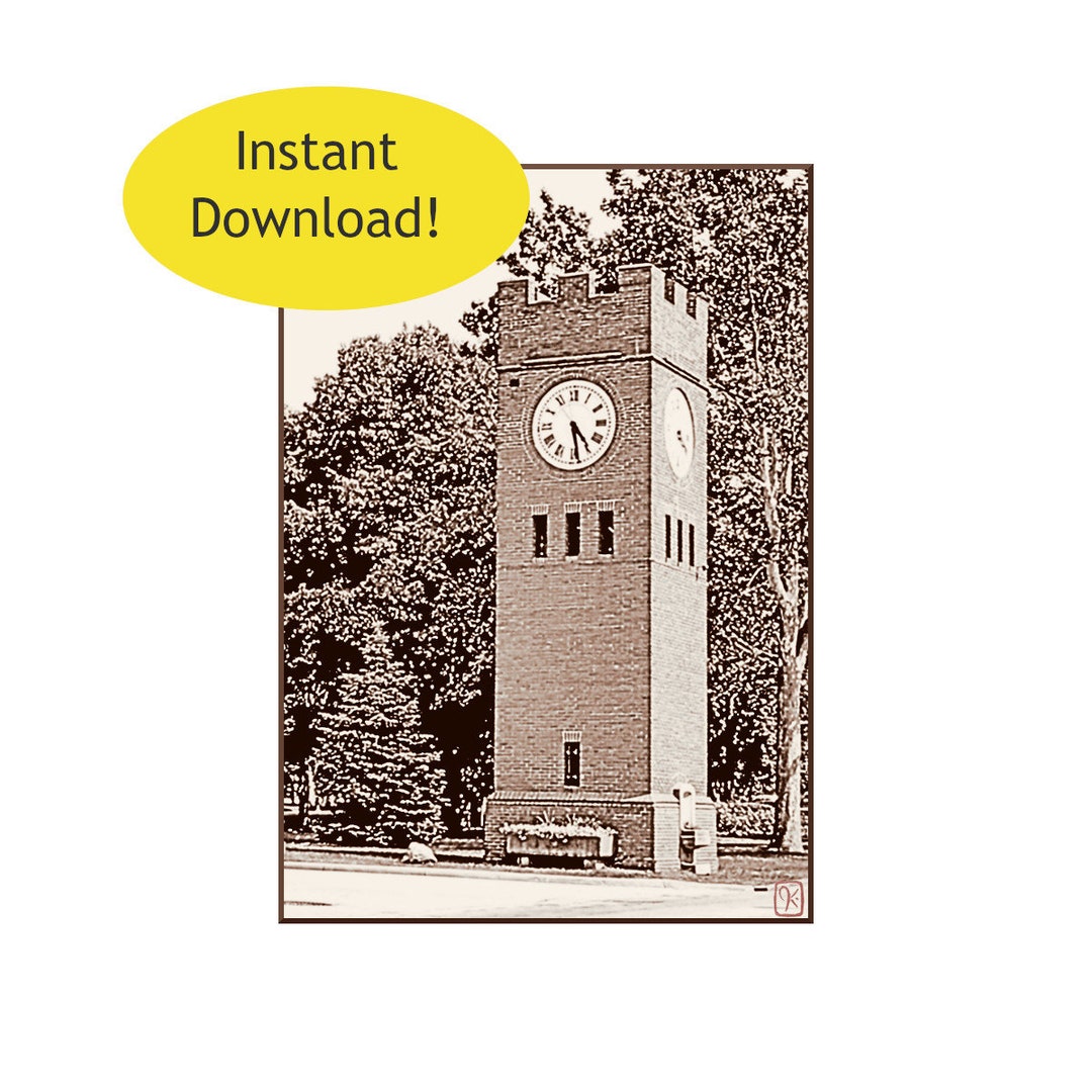 Hudson Clock Tower Vintage Style Photo Sepia Toned 8x10 Etsy