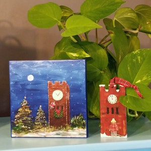 Hudson Clocktower Ornament, The Mouse On The Clock Tower Ornament, Handmade Wooden Ornament, 4 x 2 inches, Hudson Ohio Gift, Christmas Gift image 5