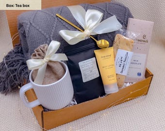 Grief Care Package: Cozy Blanket, Honey, Cozy Gift Box