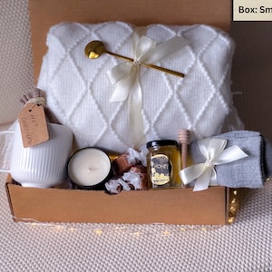 Surgery recovery gift box, get well soon gift, thinking of you, sending healing vibes gift, Feel better gift basket, Gift box with blanket