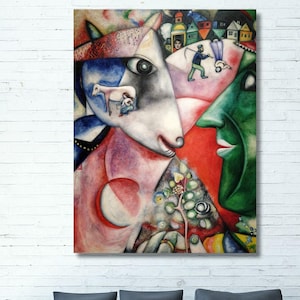 Marc Chagall,Marc Chagall Print  I and The Village  poster,Chagall  Painting,Expressionism Art,Surrealism Art,Fine art print 6