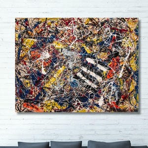 Jackson Pollock Canvas Wall Art,Jackson Pollock Convergence Abstract Wall Art,Jackson Pollock Print Wall art, Home Decor,Office Room Decor 1