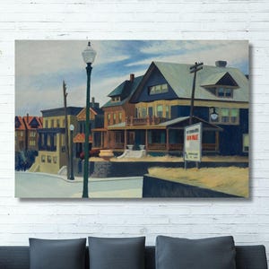 Edward Hopper Print East Wind Over Weehawken on Canvas,Framed canvas