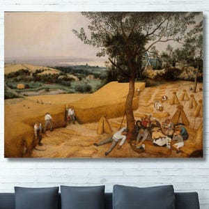 The Harvesters (1565) by Pieter Bruegel the Elder,Pieter Bruegel the Elder Print on Canvas,Pieter Bruegel the Elder oil Painting,Vintage Art