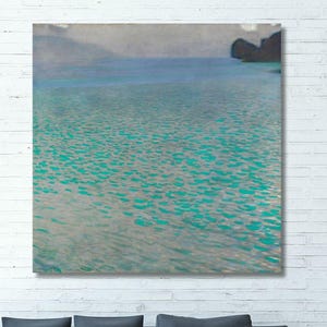 Gustav Klimt, Attersee (1901) Print canvas by Gustav Klimt,Gustav Klimt Print,Fine Art Poster,Famous Vintage Print,Poster Wall art 7
