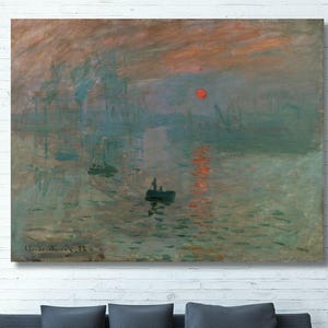 Claude Monet Print Impression Sunrise (1872) on Canvas,Claude Monet Painting Poster ,Claude Monet Reproduction Wall Art,Modern wall art