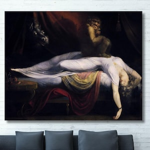 Henry Fuseli The Nightmare (1781) Canvas Wall Art, Henry Fuseli Reproduction ,Henry Fuseli Artworks,Vintage Wall Art Canvas,print,poster 1