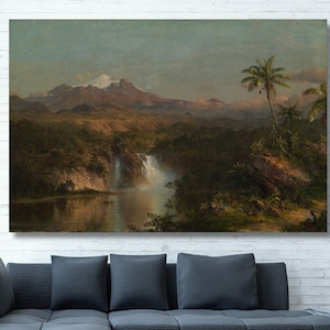Frederic Edwin Church Print View of Cotopaxi 1857 Poster Canvas Art Print,Frederic Edwin Exhibition Poster Art,Museum Wall Art,Vintage Art 2
