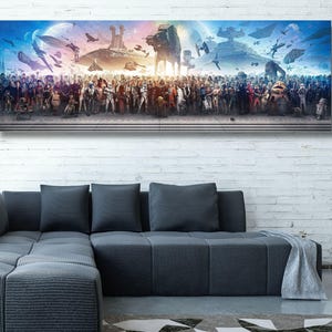 Epic Starwars Wall Art, Full Starwars Character Poster Movie Film Art Canvas, Starwars Home Decor Gift,Living Room Wall Decor,Ready to Hang
